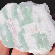Soft Mint-Green and Pink Tourmaline on marble from Afghanistan 80mm 833ct 166.6g Rocks and Things