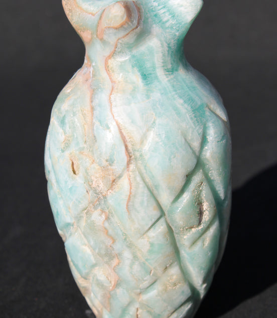 Caribbean Calcite hand-carved pineapple 56*100mm 393.5g Rocks and Things