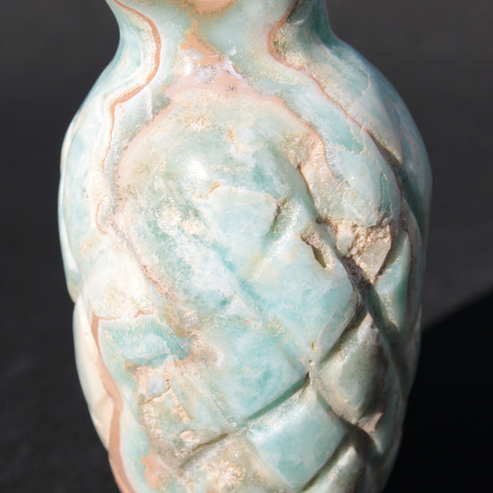 Caribbean Calcite hand-carved pineapple 56*100mm 393.5g Rocks and Things