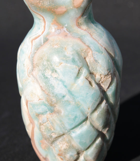 Caribbean Calcite hand-carved pineapple 56*100mm 393.5g Rocks and Things