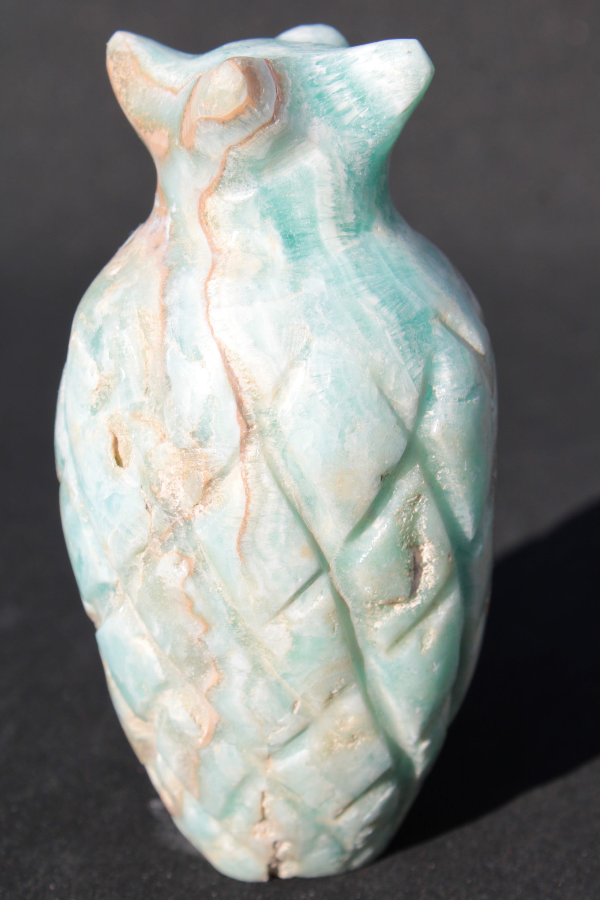 Caribbean Calcite hand-carved pineapple 56*100mm 393.5g Rocks and Things