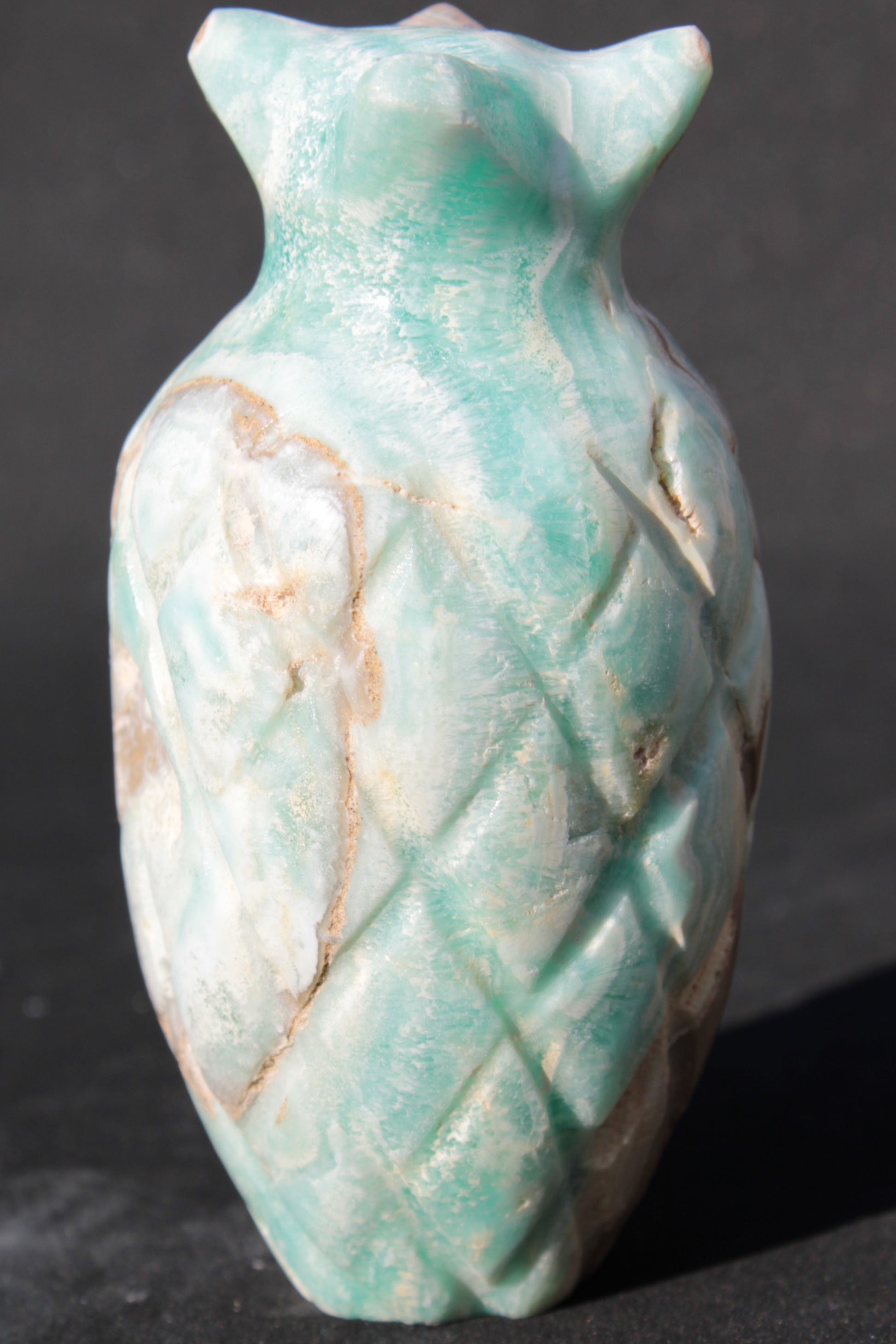 Caribbean Calcite hand-carved pineapple 56*100mm 393.5g Rocks and Things