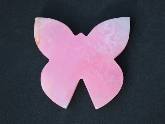 Pink Butterfly hand-carved in dyed Calcite from Pakistan 105*15*100mm 290g Rocks and Things