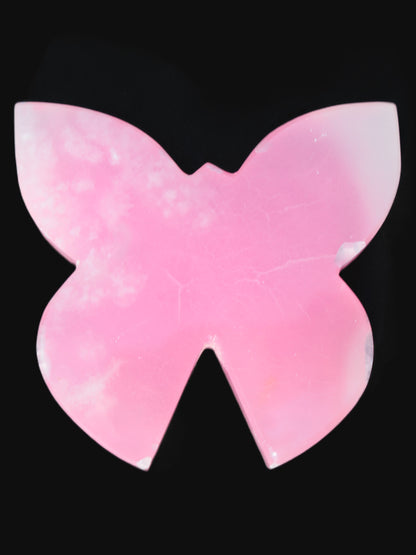 Pink Butterfly hand-carved in dyed Calcite from Pakistan 105*15*100mm 290g Rocks and Things