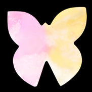 Pink and yellow Butterfly hand-carved in dyed Calcite from Pakistan 106*15*106mm 276g in sunshine - Rocks and Things Store