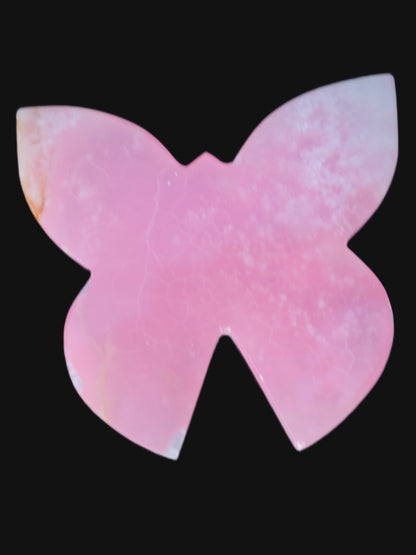 Pink Butterfly hand-carved in dyed Calcite from Pakistan 105*15*100mm 290g Rocks and Things