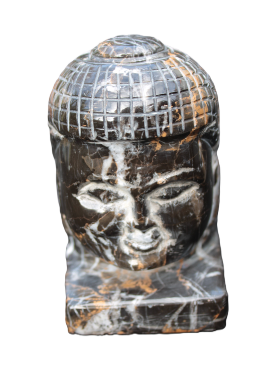 Buddha head hand-carved marble from Pakistan 63*68*107mm 855g - Rocks and Things Store