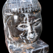 Buddha's head hand-carved marble from Pakistan 63*68*107mm 855g  -Rocks and Things Store