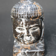 Buddha's head hand-carved marble from Pakistan 63*68*107mm 855g Rocks and Things