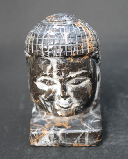 Buddha's head hand-carved marble from Pakistan 63*68*107mm 855g Rocks and Things