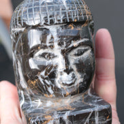 Buddha's head hand-carved marble from Pakistan 63*68*107mm 855g Rocks and Things