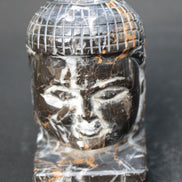 Buddha's head hand-carved marble from Pakistan 63*68*107mm 855g Rocks and Things
