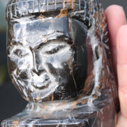 Buddha's head hand-carved marble from Pakistan 63*68*107mm 855g Rocks and Things