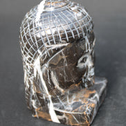 Buddha's head hand-carved marble from Pakistan 63*68*107mm 855g Rocks and Things
