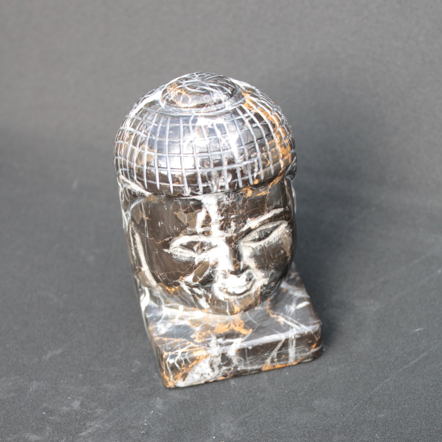 Buddha's head hand-carved marble from Pakistan 63*68*107mm 855g Rocks and Things