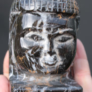 Buddha's head hand-carved marble from Pakistan 63*68*107mm 855g Rocks and Things