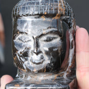 Buddha's head hand-carved marble from Pakistan 63*68*107mm 855g Rocks and Things