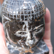 Buddha's head hand-carved marble from Pakistan 63*68*107mm 855g Rocks and Things