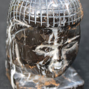Buddha's head hand-carved marble from Pakistan 63*68*107mm 855g Rocks and Things