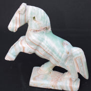 Pistachio Caribbean Calcite hand-carved prancing horse 165*55*156mm 947g Rocks and Things