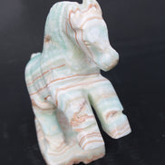 Pistachio Caribbean Calcite hand-carved prancing horse 165*55*156mm 947g Rocks and Things