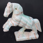 Pistachio Caribbean Calcite hand-carved prancing horse 165*55*156mm 947g Rocks and Things