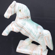 Pistachio Caribbean Calcite hand-carved prancing horse 165*55*156mm 947g Rocks and Things