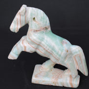 Pistachio Caribbean Calcite hand-carved prancing horse 165*55*156mm 947g Rocks and Things