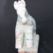 Pistachio Caribbean Calcite hand-carved prancing horse 165*55*156mm 947g Rocks and Things
