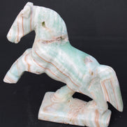 Pistachio Caribbean Calcite hand-carved prancing horse 165*55*156mm 947g Rocks and Things