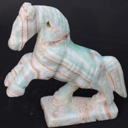 Pistachio Caribbean Calcite hand-carved prancing horse 165*55*156mm 947g Rocks and Things