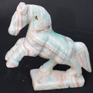 Pistachio Caribbean Calcite hand-carved prancing horse 165*55*156mm 947g Rocks and Things