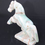 Pistachio Caribbean Calcite hand-carved prancing horse 165*55*156mm 947g Rocks and Things
