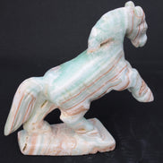 Pistachio Caribbean Calcite hand-carved prancing horse 165*55*156mm 947g Rocks and Things