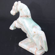 Pistachio Caribbean Calcite hand-carved prancing horse 165*55*156mm 947g Rocks and Things