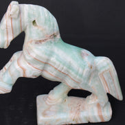 Pistachio Caribbean Calcite hand-carved prancing horse 165*55*156mm 947g Rocks and Things