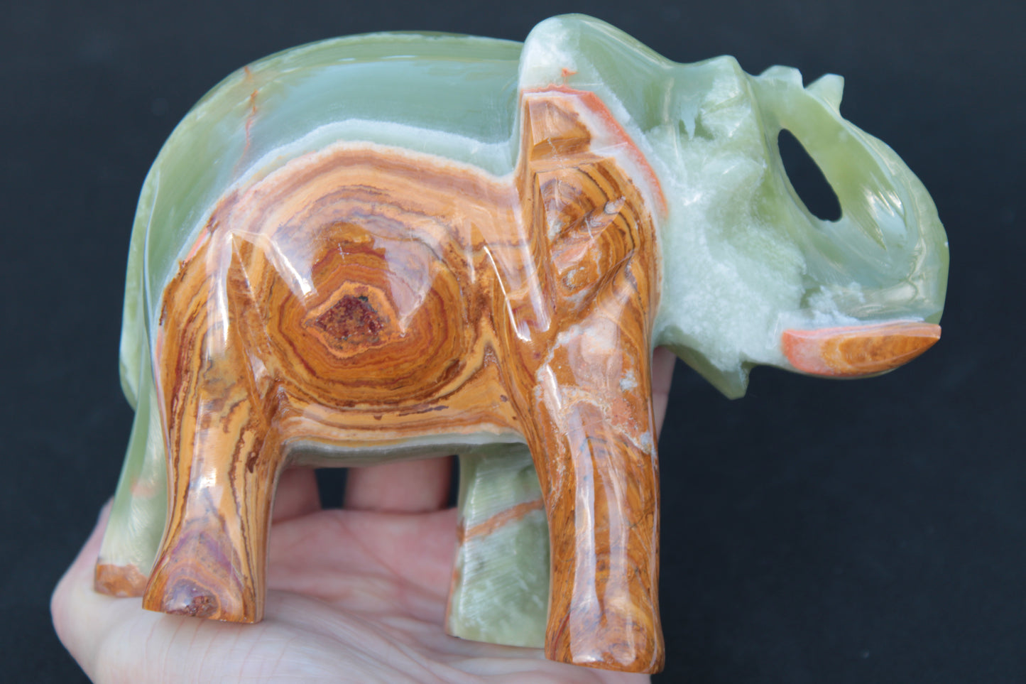 Elephant hand-carved Afghan Jade 152*60*117mm 1120g Rocks and Things