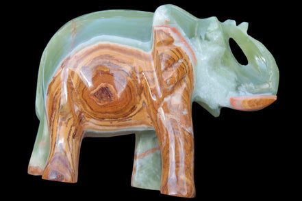 Elephant hand-carved Afghan Jade 152*60*117mm 1120g in sunlight - Rocks and Things Store