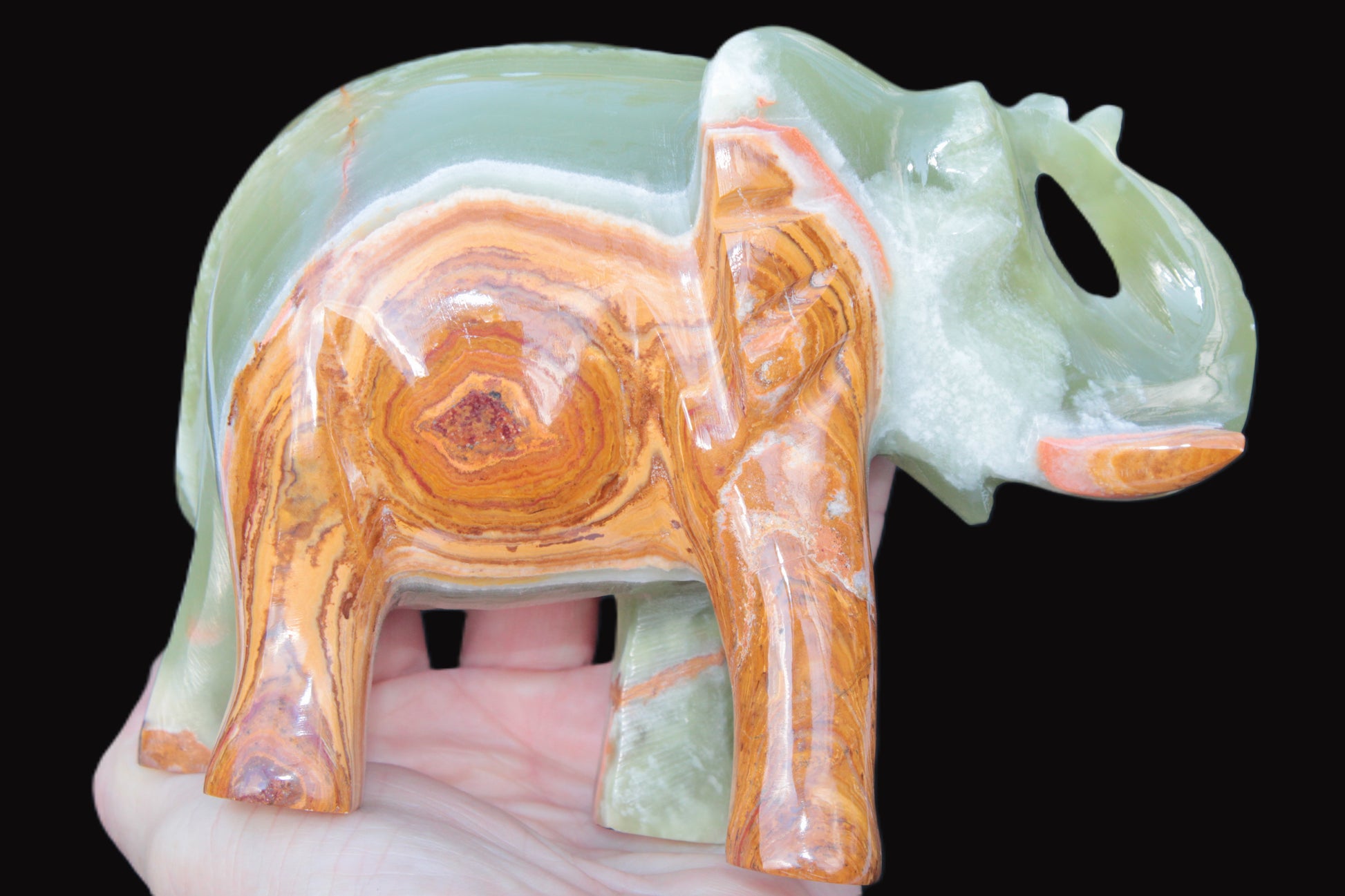 Elephant hand-carved Afghan Jade 152*60*117mm 1120g Rocks and Things