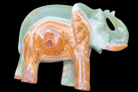 Elephant hand-carved Afghan Jade 152*60*117mm 1120g in sunlight - Rocks and Things Store