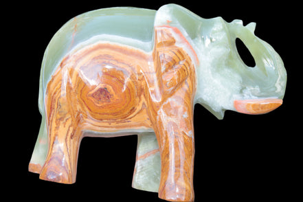 Elephant hand-carved Afghan Jade 152*60*117mm 1120g in sunlight - Rocks and Things Store