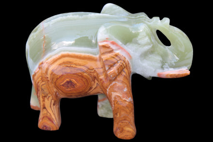 Elephant hand-carved Afghan Jade 152*60*117mm 1120g in sunlight - Rocks and Things Store