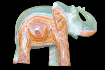 Elephant hand-carved Afghan Jade 152*60*117mm 1120g in sunlight - Rocks and Things Store
