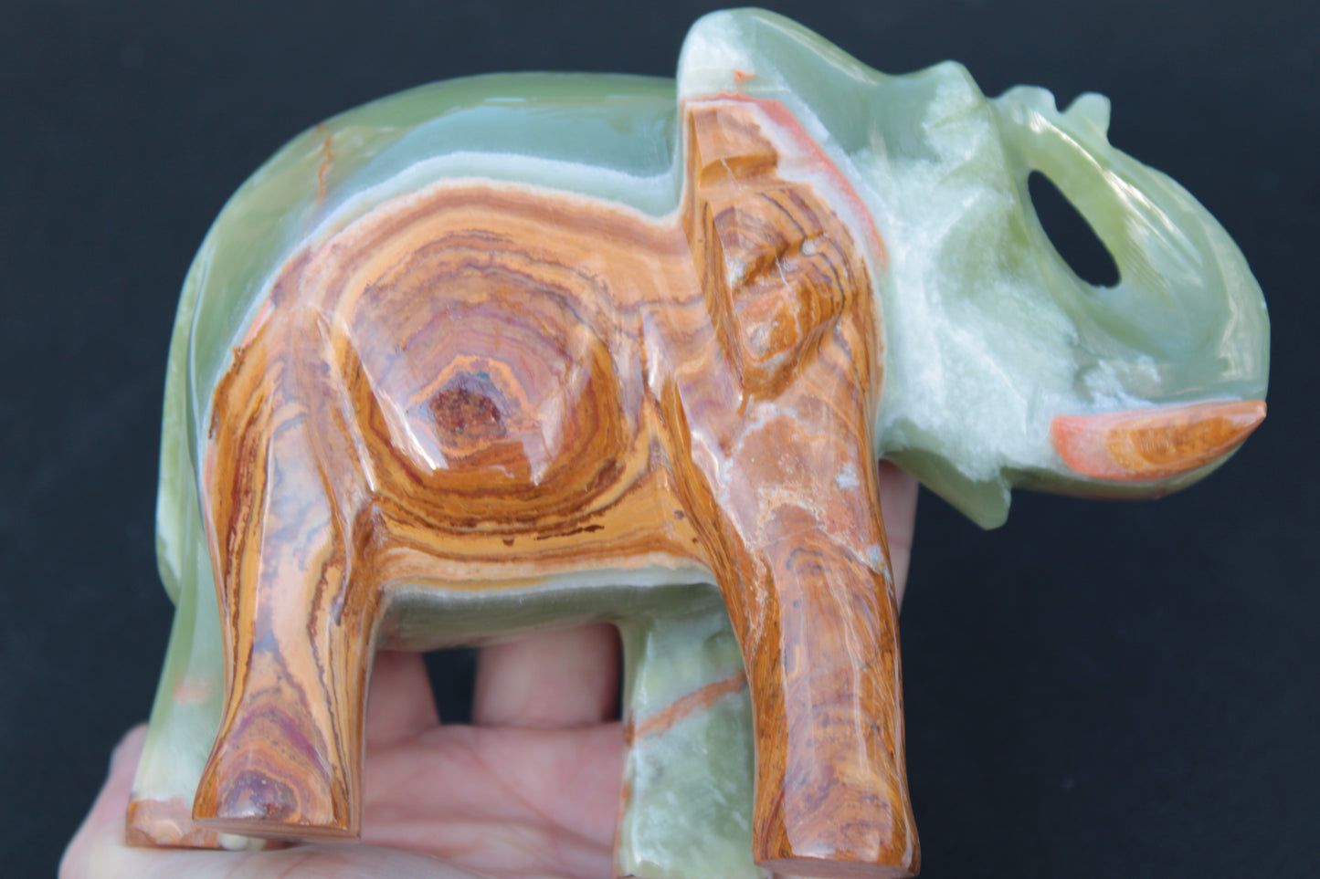 Elephant hand-carved Afghan Jade 152*60*117mm 1120g Rocks and Things