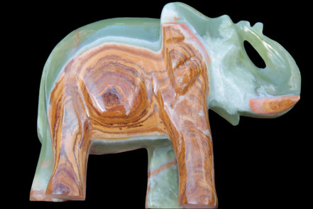Elephant hand-carved Afghan Jade 152*60*117mm 1120g in sunlight - Rocks and Things Store