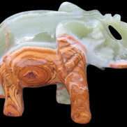 Elephant hand-carved Afghan Jade 152*60*117mm 1120g in sunlight - Rocks and Things Store