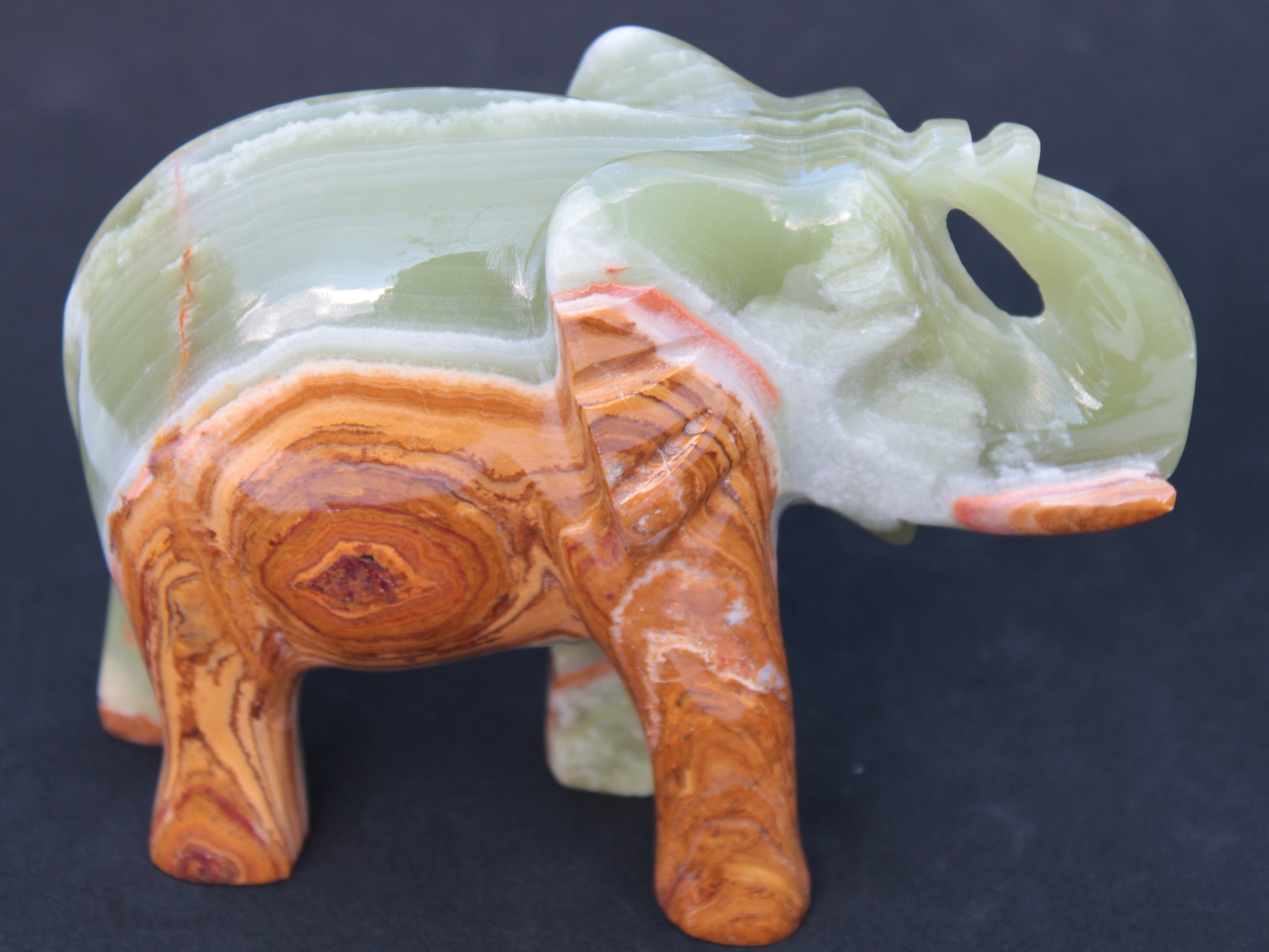 Elephant hand-carved Afghan Jade 152*60*117mm 1120g Rocks and Things