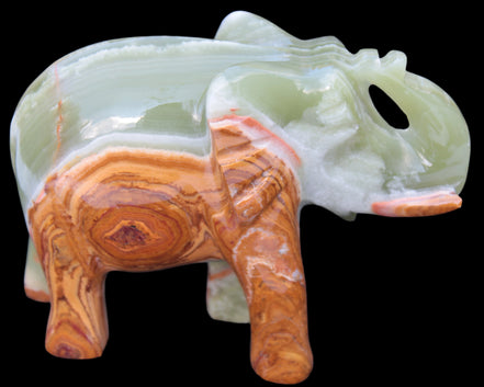 Elephant hand-carved Afghan Jade 152*60*117mm 1120g in sunlight - Rocks and Things Store