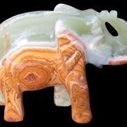 EElephant hand-carved Afghan Jade 152*60*117mm 1120g in sunlight - Rocks and Things Store