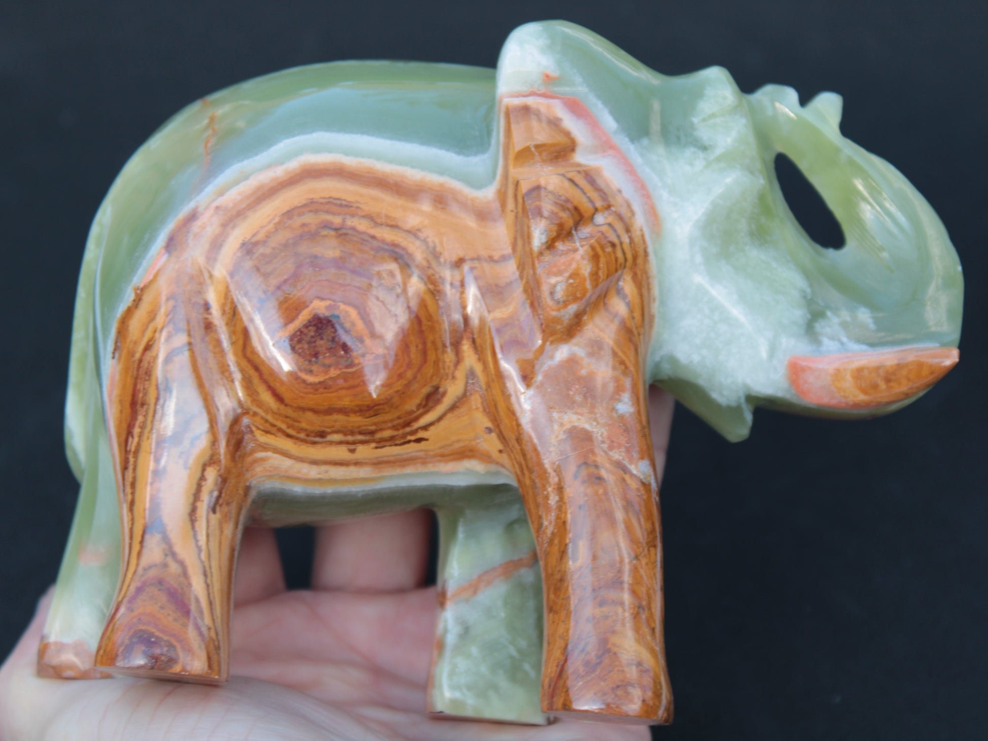 Elephant hand-carved Afghan Jade 152*60*117mm 1120g Rocks and Things